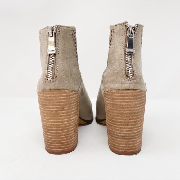 Report Barnack Grey Stacked Heeled Open Toe Cut Out Ankle‎ Boot - Picture 4 of 9